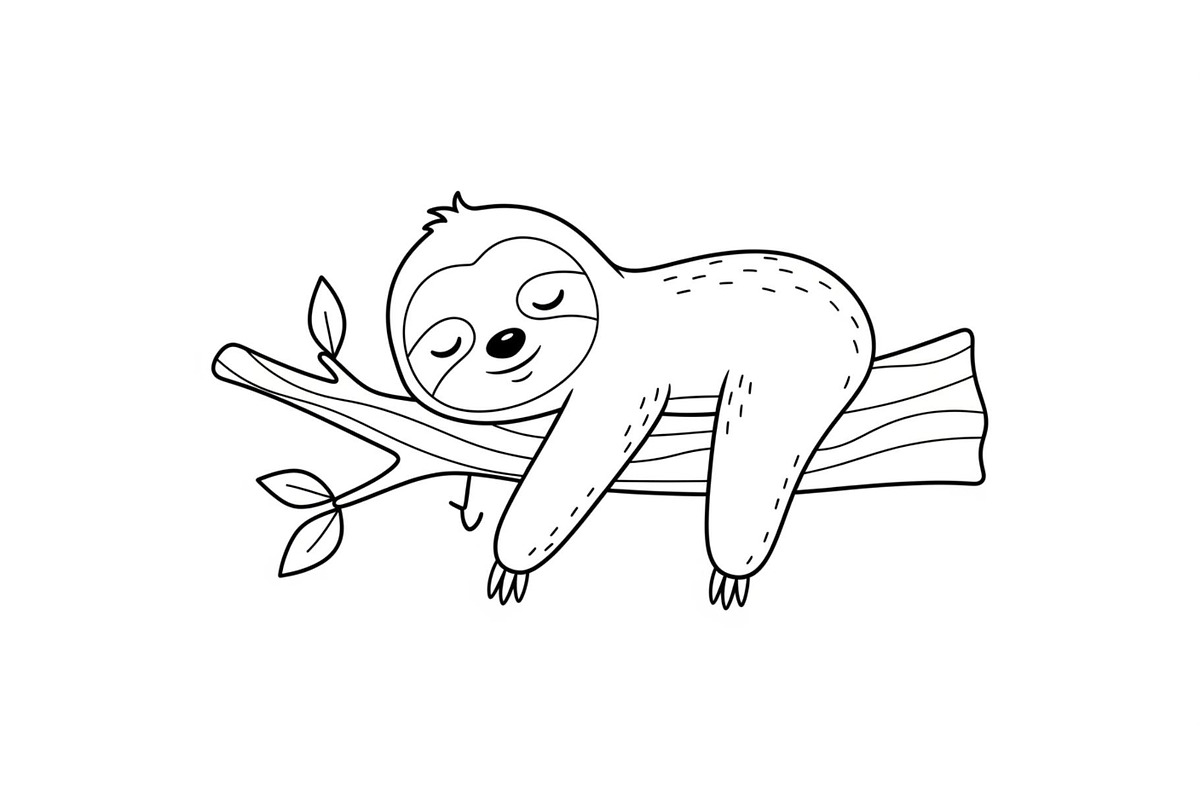 Cute Sloth Line Art Bundle, an Illustration by musafir_fashion (Photo 6 of 51)