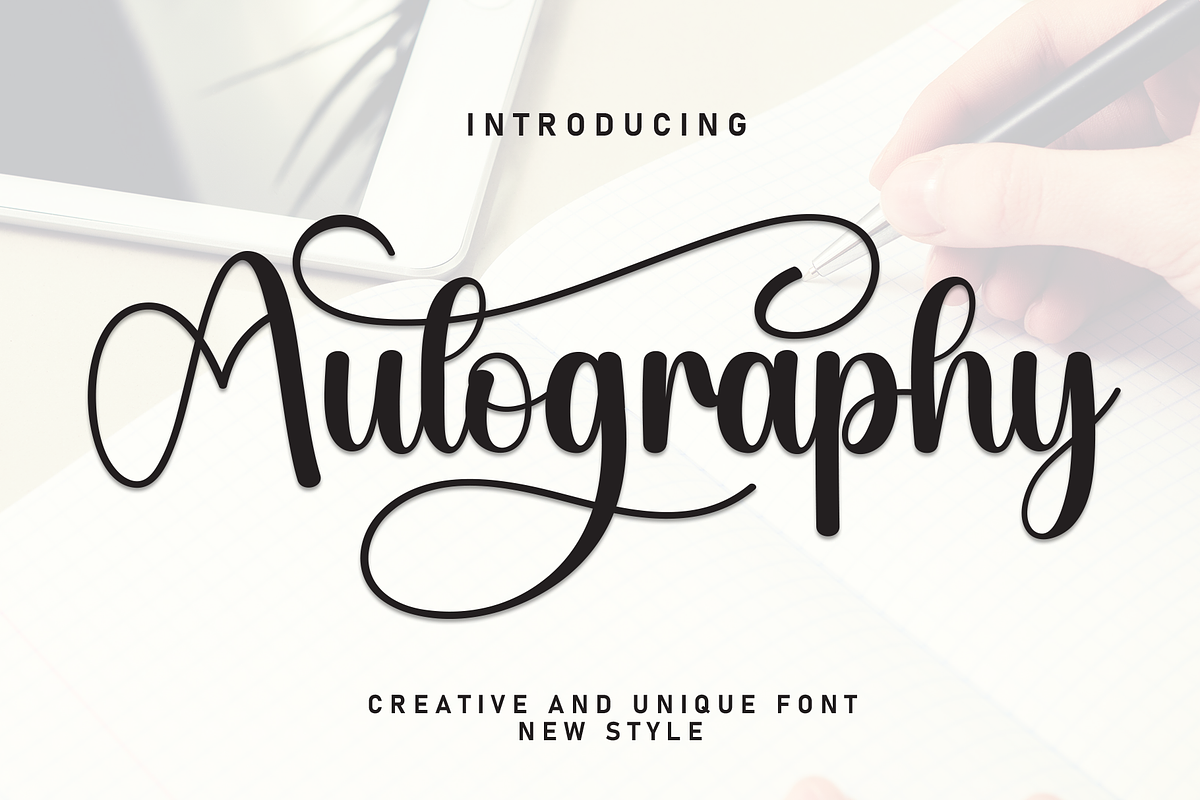 Autography | Script Font, a Handwritten Font by Scratchones (Photo 1 of 9)