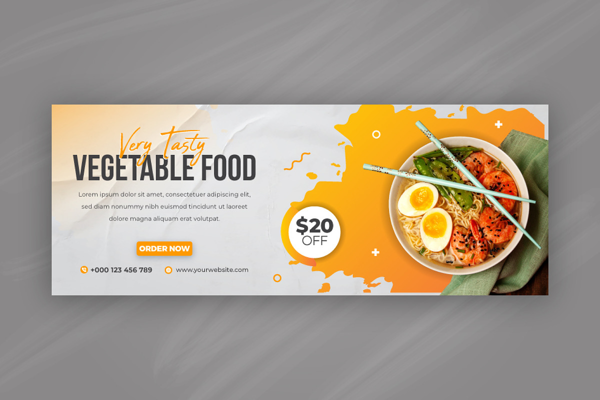 Food Vegetable Facebook Cover, a Social Media Template by Mk_Studio (Photo 3 of 9)