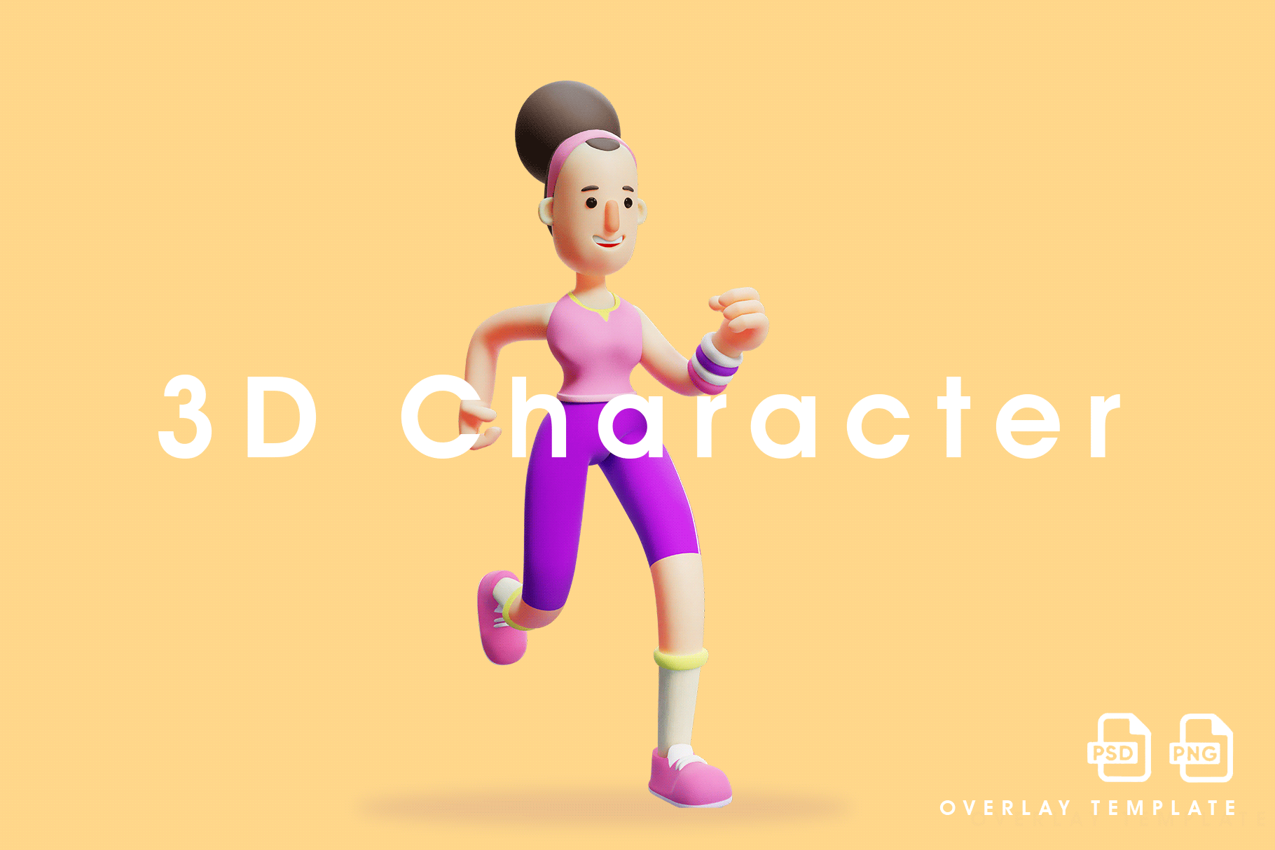 Character Running for Fitness, a Person Illustration by overlaytemplates