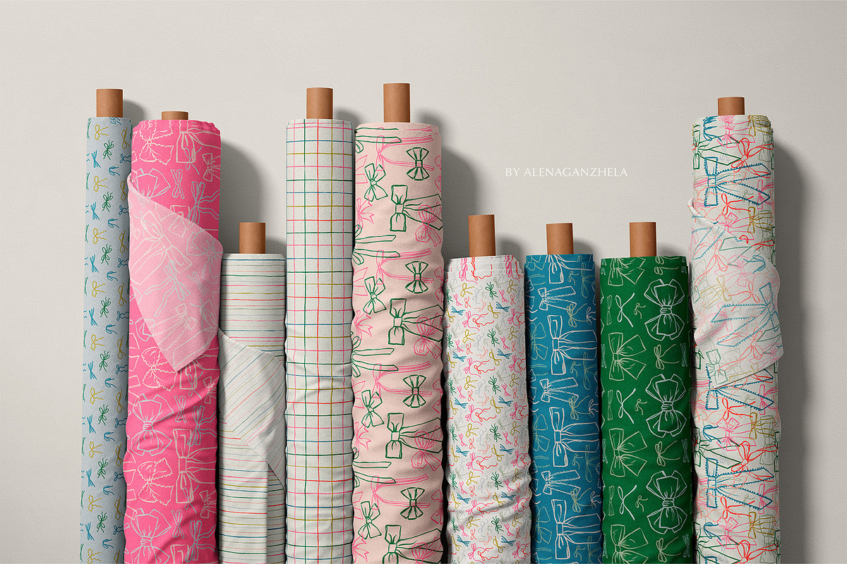 COQUETTE BOWS - patterns & cliparts, a Pattern Graphic by alenaganzhela (Photo 2 of 14)
