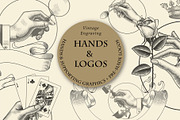 Vintage Engraved Hands Vector Set, a Person Illustration by Retro Graphic Box (Thumbnail 2 of 8)