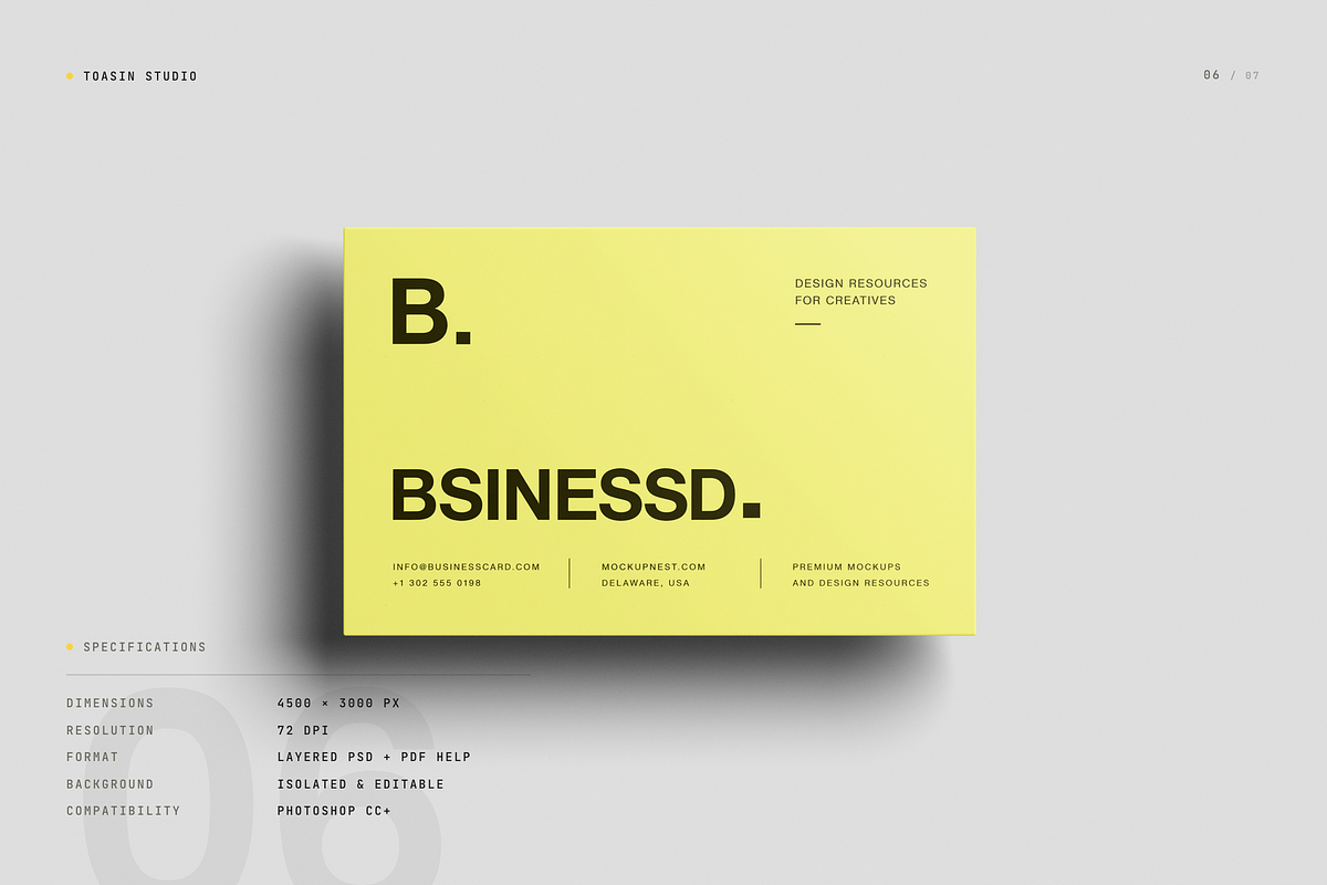 85x55 Business Card Mockup, an Advertising Mockup by Toasin Studio (Photo 6 of 7)