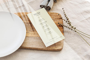 Menu Card Mockup Set