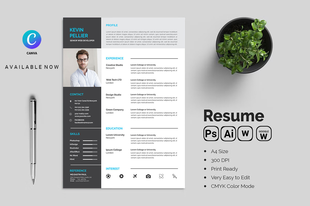 Professional Resume CV Template, a Resume Template by Blackcloud_Creations (Photo 5 of 8)