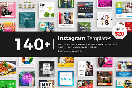 140+ Instagram Templates | 50% Off