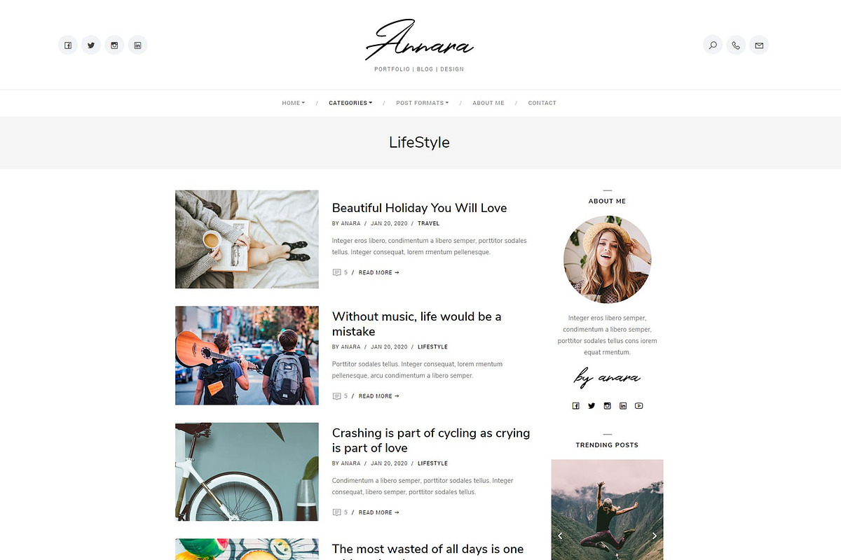 Anara - Personal Blog, a Bootstrap Template by aliarslan (Photo 4 of 8)