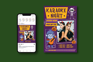 Karaoke Night Flyer, a Flyer Template by iDoodle Studio