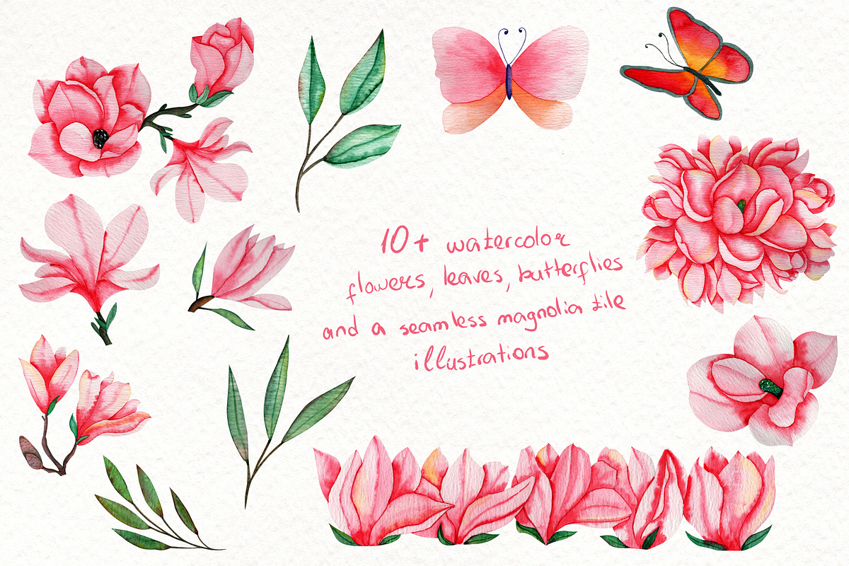 Magnolia Dream - Watercolor, an Illustration by TanataDesign (Photo 3 of 7)