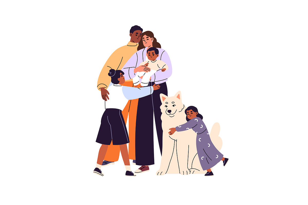 Happy hugging families set, a Person Illustration by PaperTrident (Photo 5 of 6)