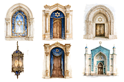 Watercolor Synagogue Clipart, a Decorative Illustration by stickermadness (Thumbnail 4 of 4)