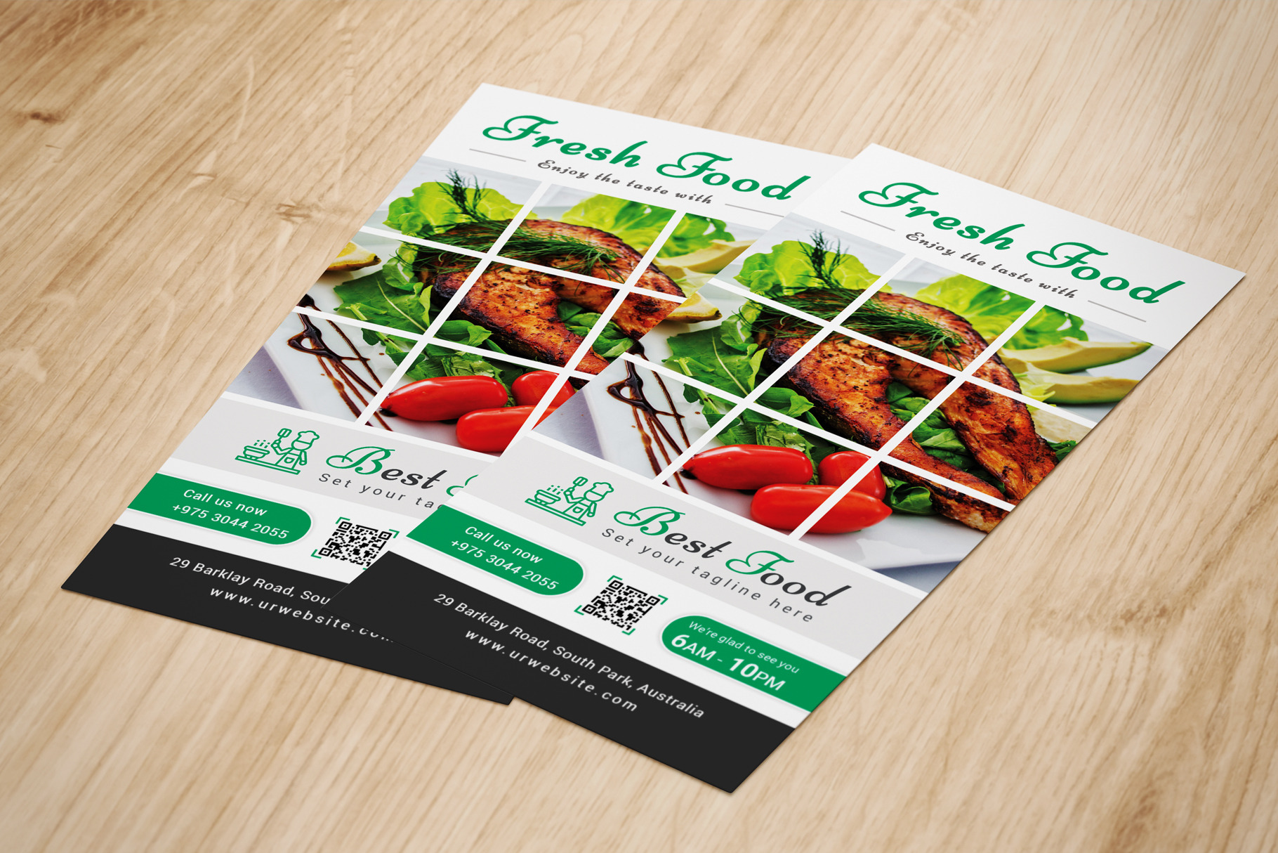 Restaurant DL Flyer, a Flyer Template by graphicsunday