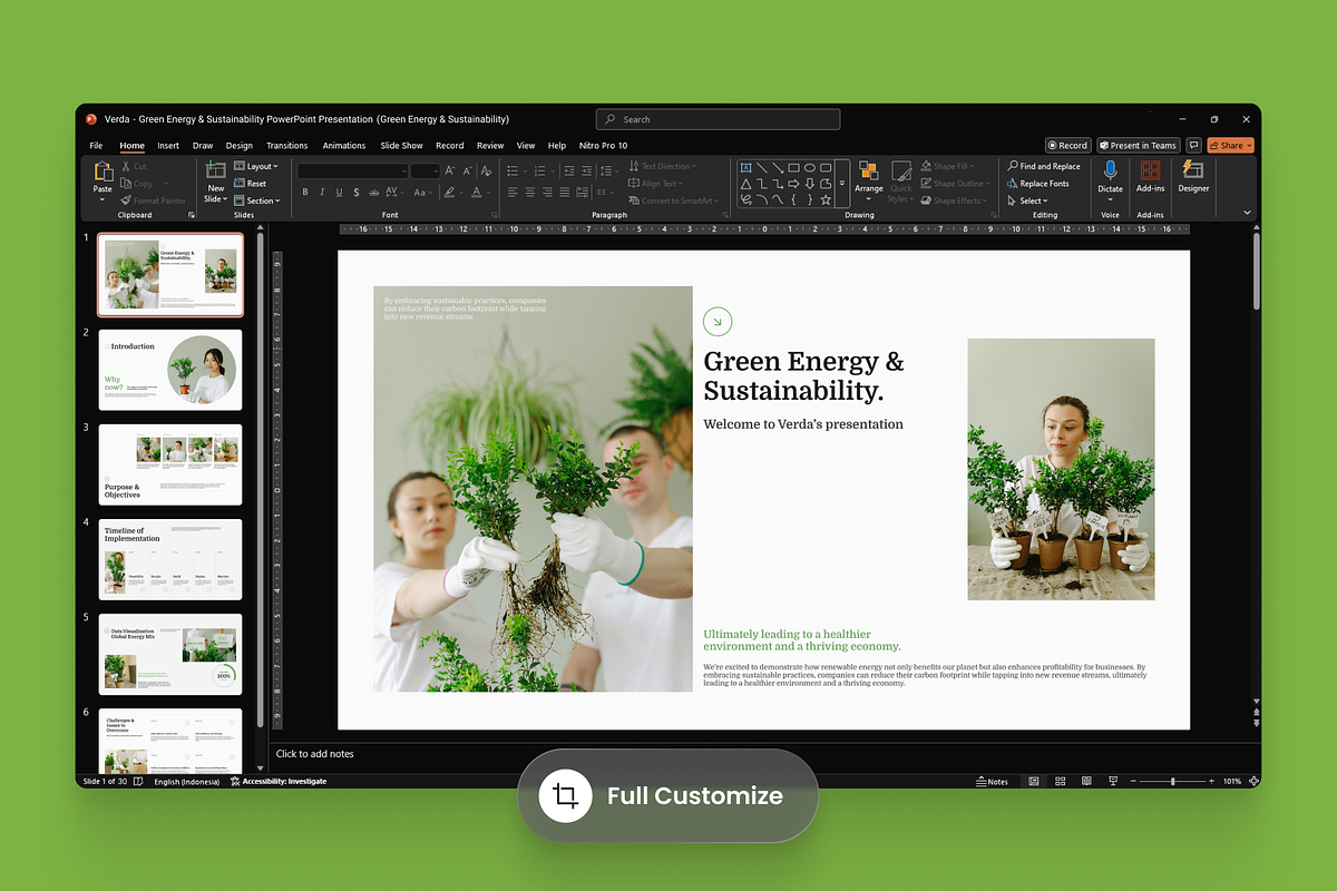 Verda-Green Energy & Sustainability, a Presentation Template by SLAB! Design (Photo 3 of 6)