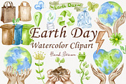 Earth Day Watercolor clipart, a Healthcare Illustration by BarvArt (Thumbnail 1 of 7)