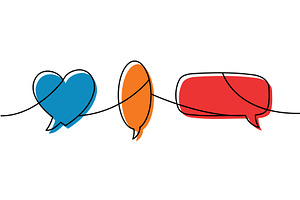 Minimalist line art with speech, an Object Illustration by GraphiShop