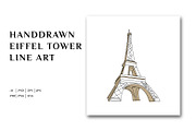 Line Art Eiffel Tower Illustration, a Decorative Illustration by Brand_Hero (Thumbnail 1 of 4)