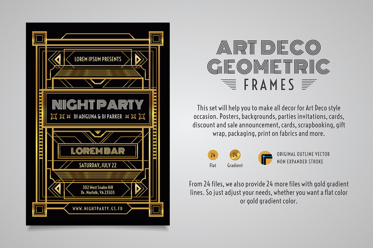 Art Deco Geometric Frames, an Object Graphic by Revoltan Studios (Photo 2 of 5)