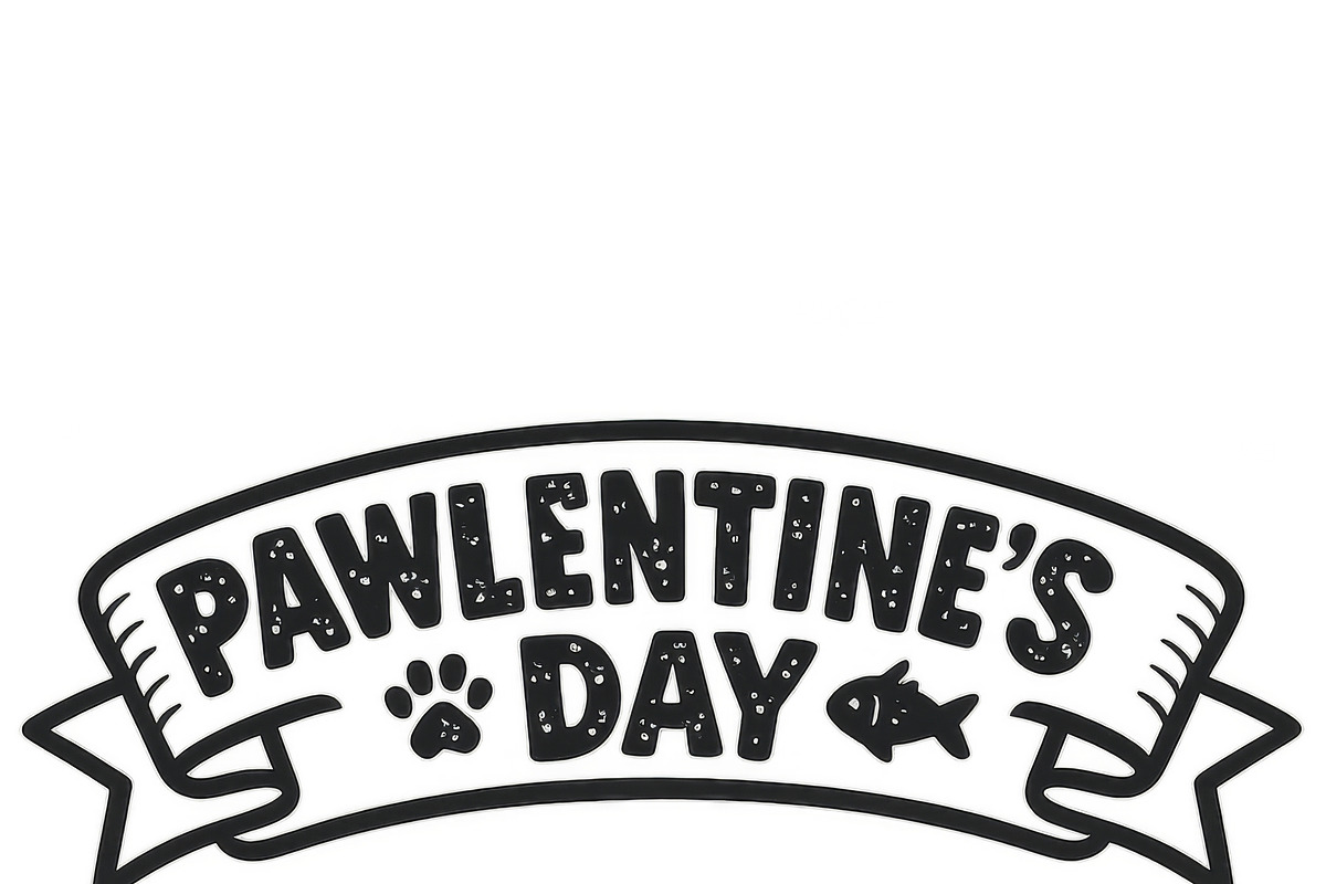 Pawlentine Day banner with text in b, an Illustration by Dvoevnore photos