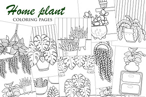 Cute Home Plant Coloring Set