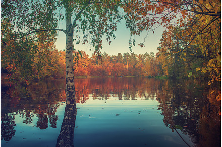 Autumn beautiful lake, a Nature Photo by Nature and travel