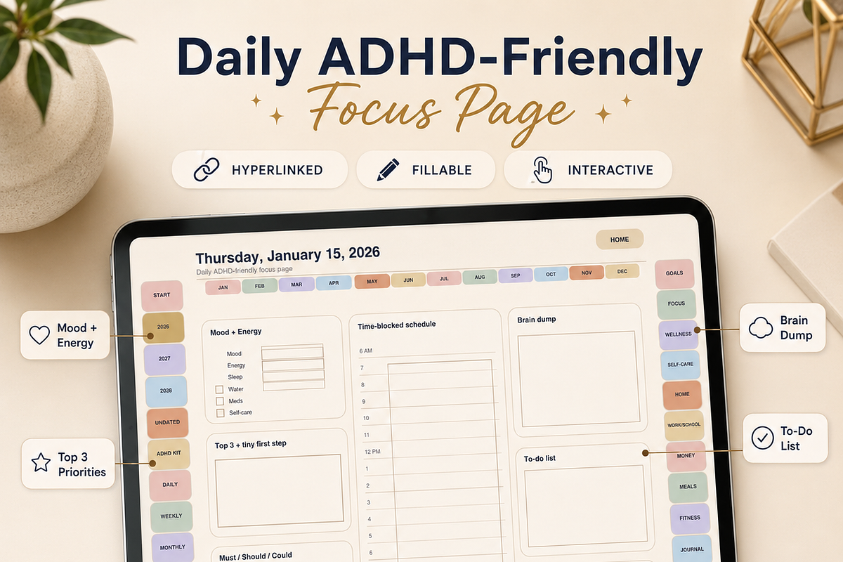 Adhd digital planner 2026-28, a Poster Template by HeavensStar (Photo 5 of 8)