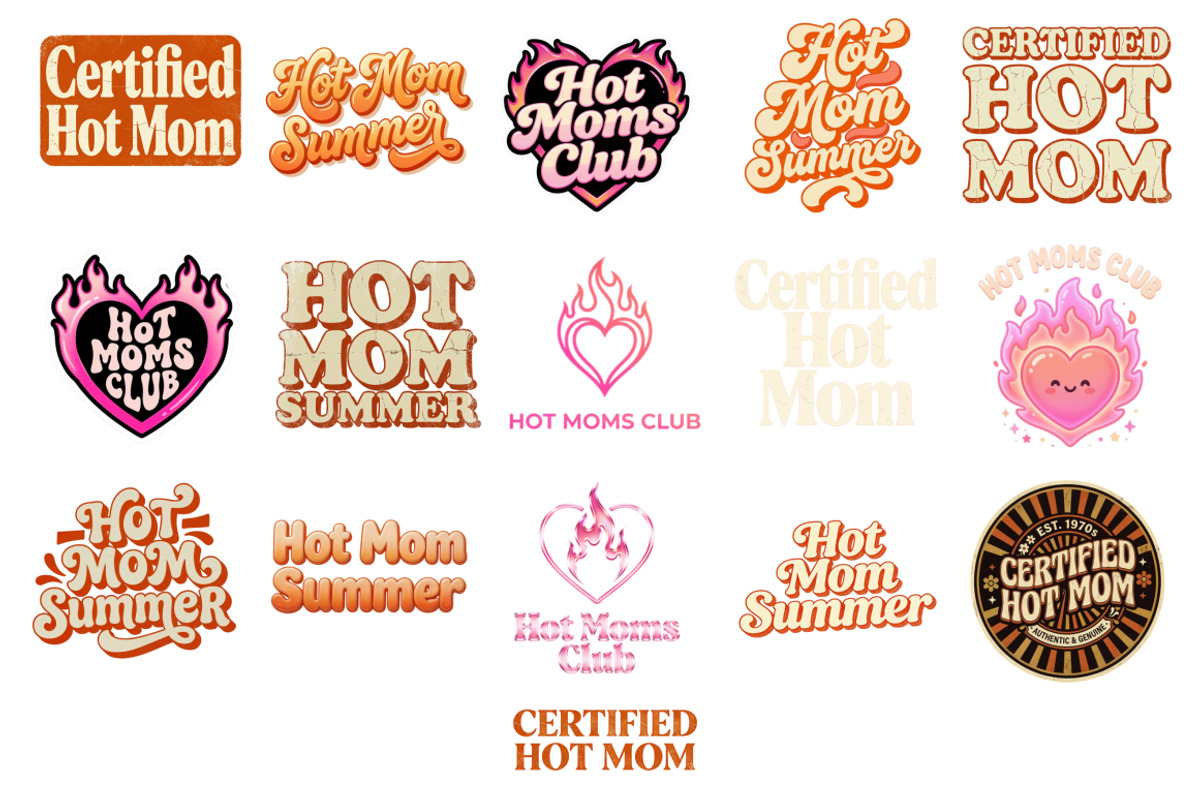 Hot Mom Summer Clipart Set - 16 PNG, a Decorative Illustration by InkyQueenArt (Photo 5 of 6)