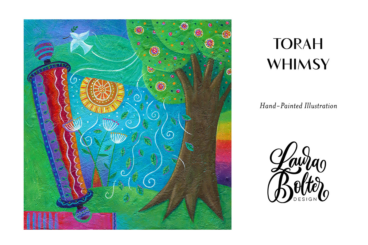 Torah Whimsy Stock Illustration, an Illustration by Laura Bolter Design
