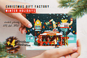 Merry Christmas cards, gift factory, a Person Illustration by WalnutBird (Thumbnail 2 of 4)