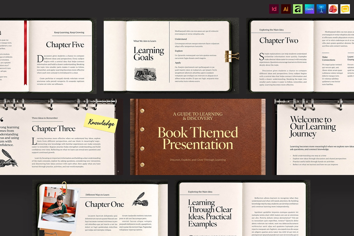 Vintage Book Presentation Template, a Presentation Template by BrandPacks (Photo 1 of 4)