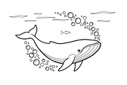 Whale Line Art Vector Bundle, an Illustration by yasushie (Thumbnail 39 of 51)