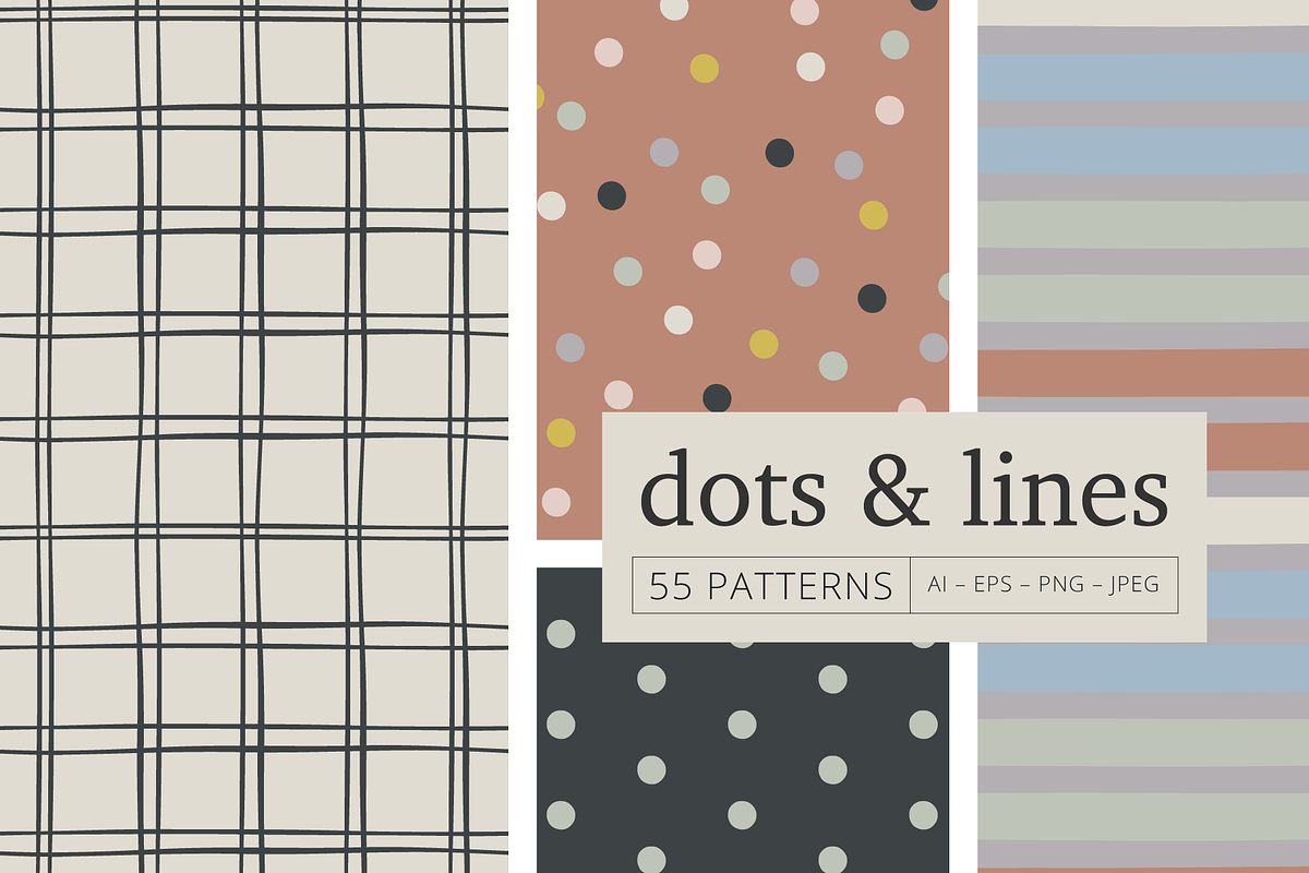 Dots & Lines Earthy Neutral Patterns, a Pattern Graphic by KT Designs (Photo 1 of 9)