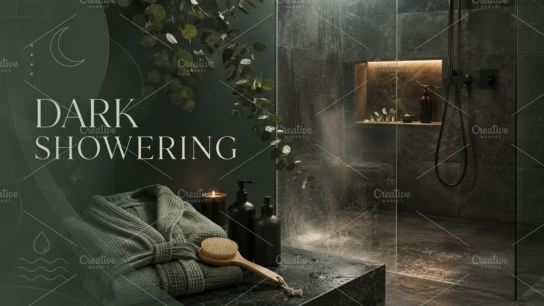 Dark showering ambiance with element, a Photo by Dvoevnore photos
