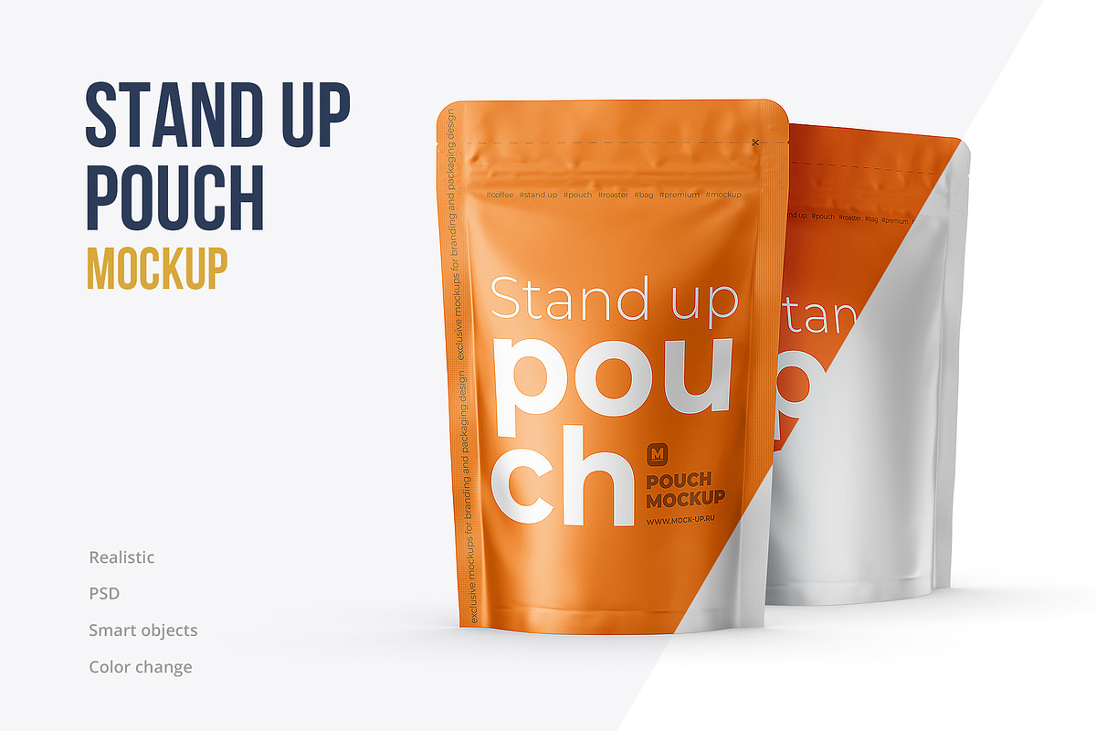 4 PSD Stand-Up Pouch Mockup, a Cups & Container Mockup by easymock (Photo 5 of 12)