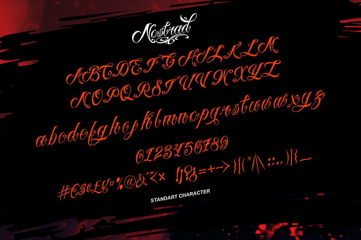 Nostrad - Tattoo Handwritten Font, a Script Font by Brightone (Photo 2 of 5)