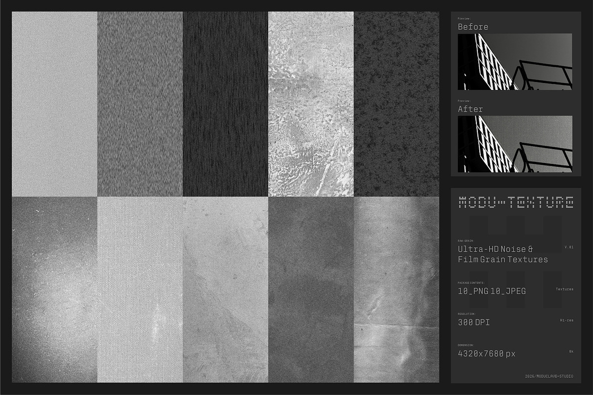 10 Ultra-HD Grain & Noise Texture, a Texture Graphic by Moduclave Studio (Photo 1 of 7)