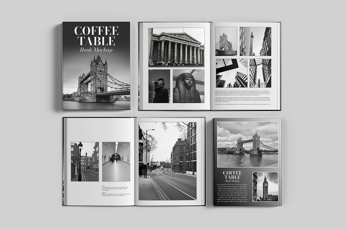 Coffee Table Book Mockup - 9 views, a Books & Magazine Mockup by Illusiongraphic (Photo 9 of 25)