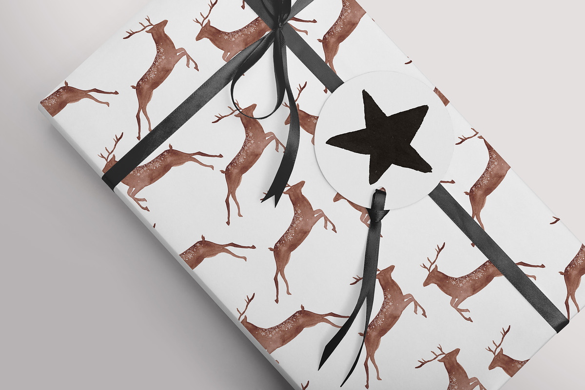 WATERCOLOR DEER XMAS BUNDLE, an Animal Illustration by KruthDesign (Photo 9 of 12)
