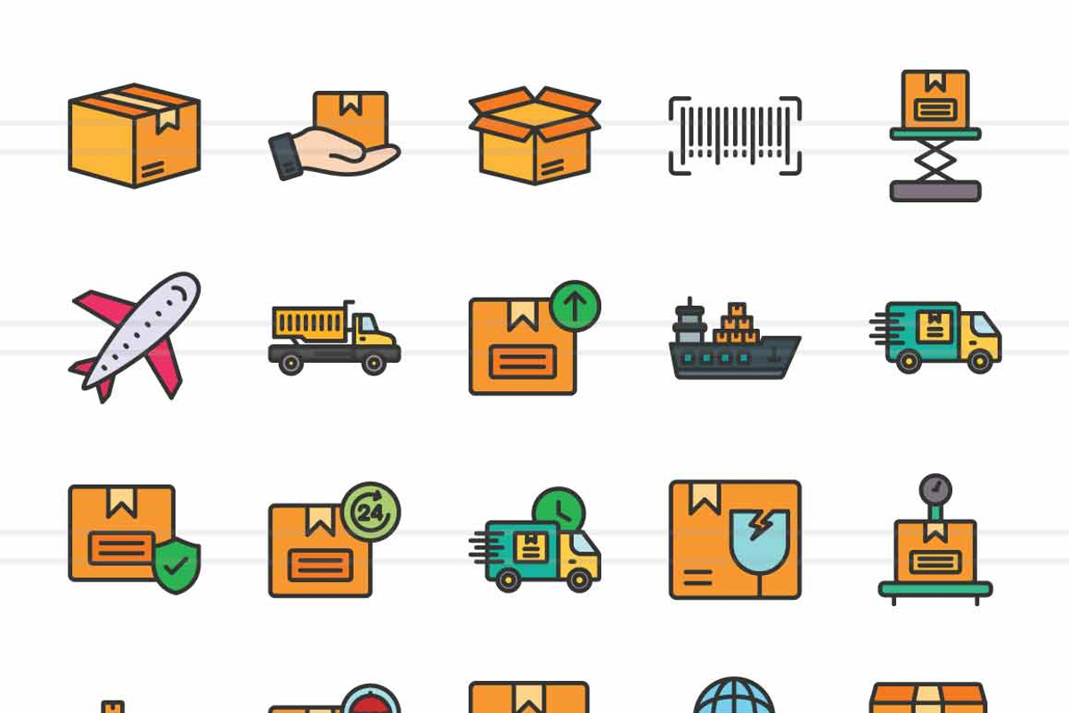 50 Logistics Filled Line Icons, an Icon by IconBunny (Photo 2 of 2)