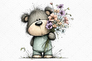 Spring Teddy Bear Clipart Png, an Illustration by Craft Nest (Thumbnail 7 of 7)