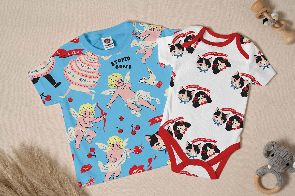 Valentine's Day Patterns and Png Set, a Pattern Graphic by Nansirins Studio (Photo 3 of 7)