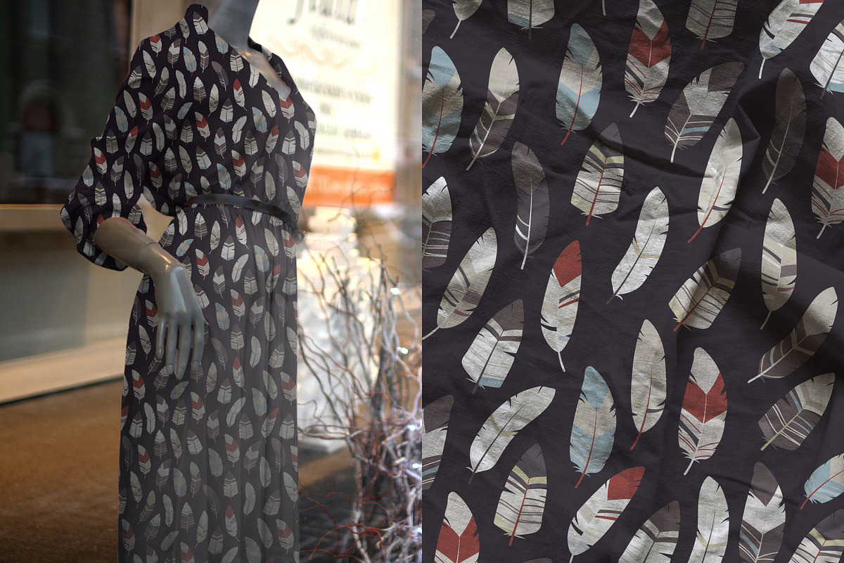 Feathers. Patterns, a Pattern Graphic by helgascandinavus (Photo 3 of 6)