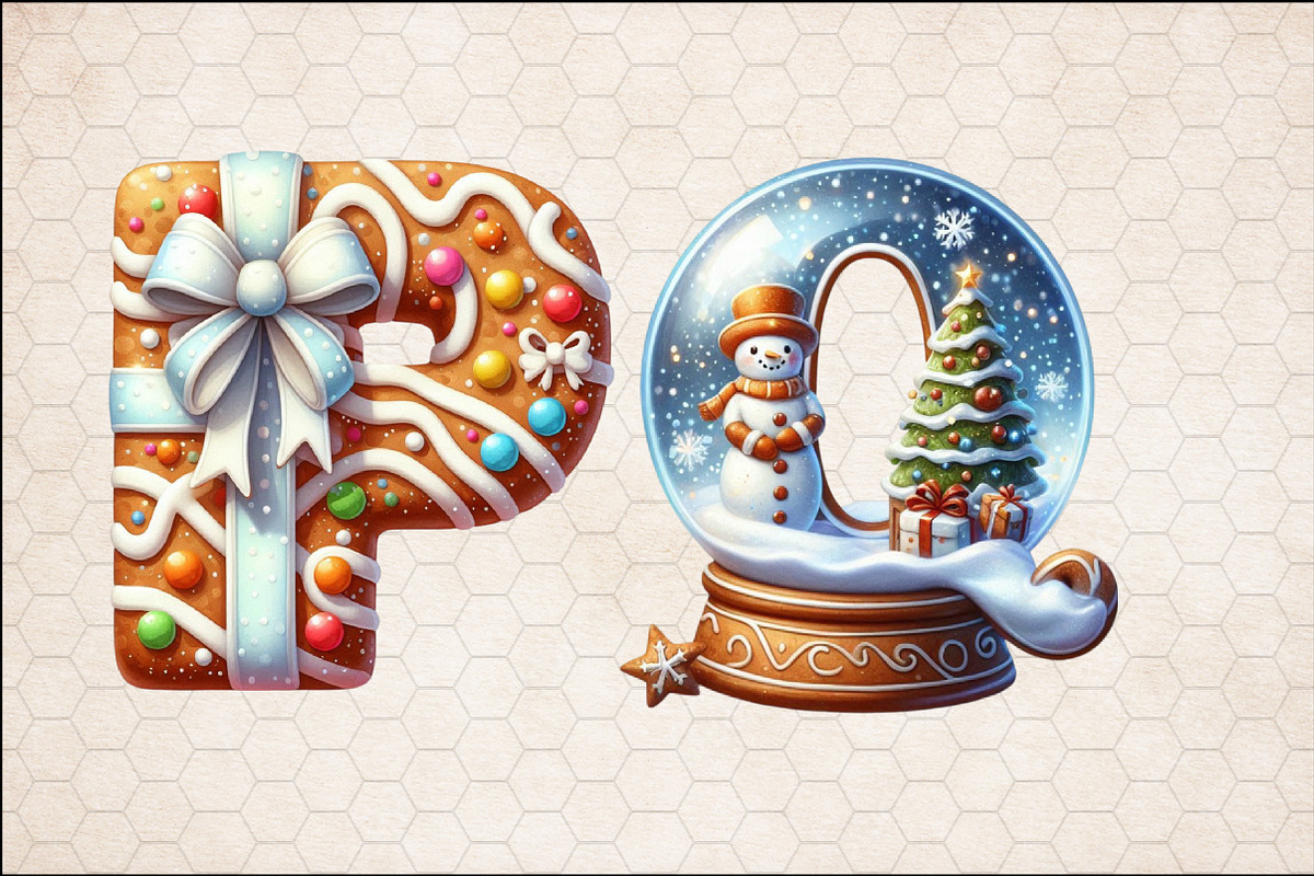 Christmas Gingerbread Alphabet Png, an Illustration by SinaCreation (Photo 4 of 5)