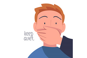 Prohibition of Independent Media, a Person Illustration by TopVectors