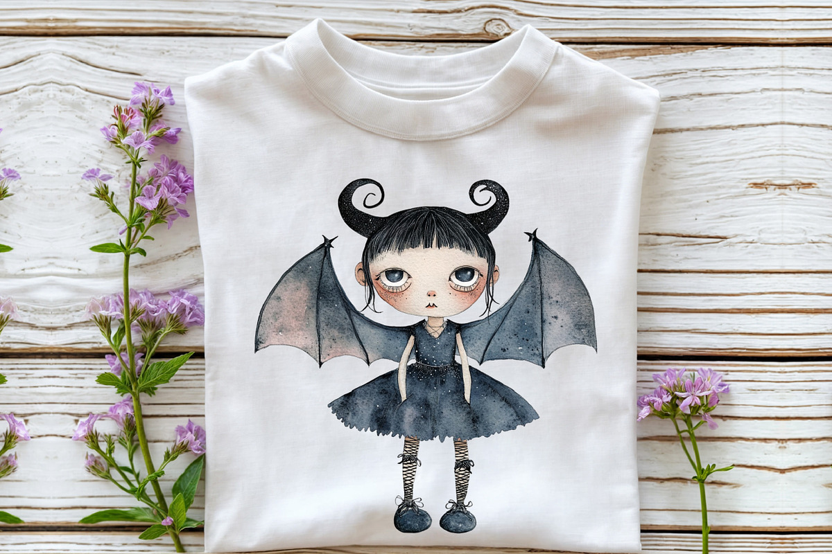 Whimsical Quirky Spooky Girl Clipart, an Illustration by Rose Art (Photo 4 of 7)