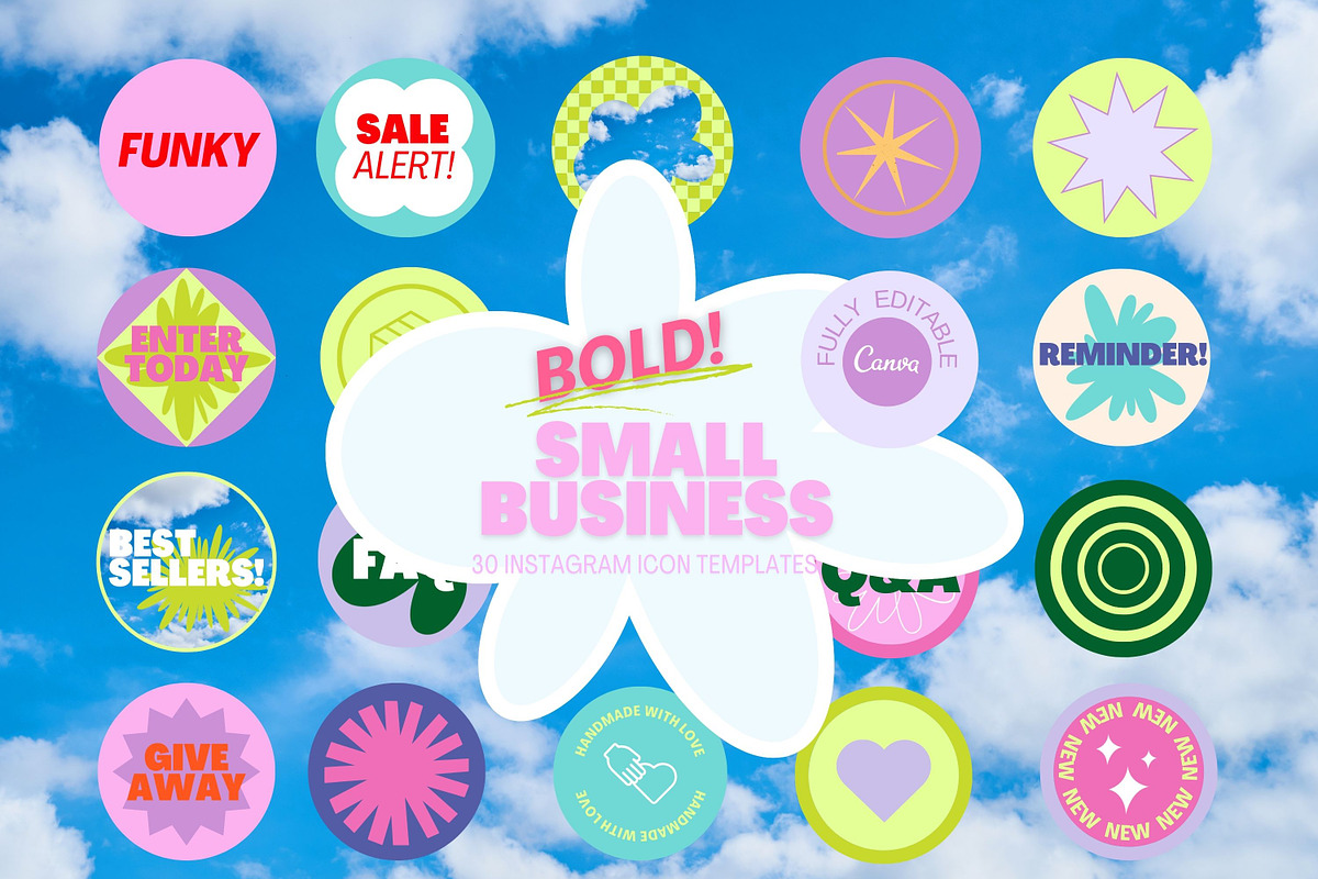 Bold Instagram Icon Templates, a Social Media Template by Hell Yeah Designs (Photo 1 of 4)