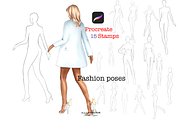 Fashion Figures Procreate Stamp, a Brush Add-On by MajorArtTm (Thumbnail 1 of 3)
