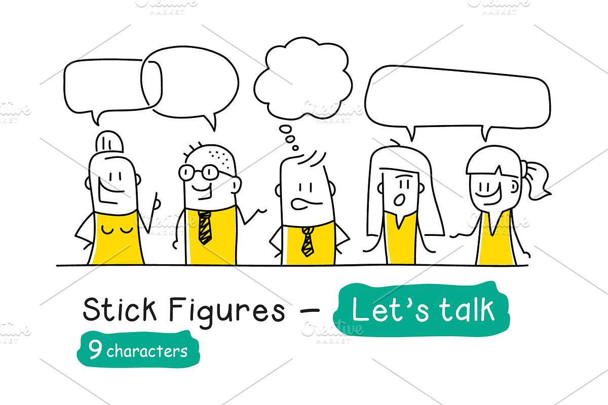 Stick Figures - Talking, an Education Illustration by Anna Semenchenko (Photo 1 of 4)