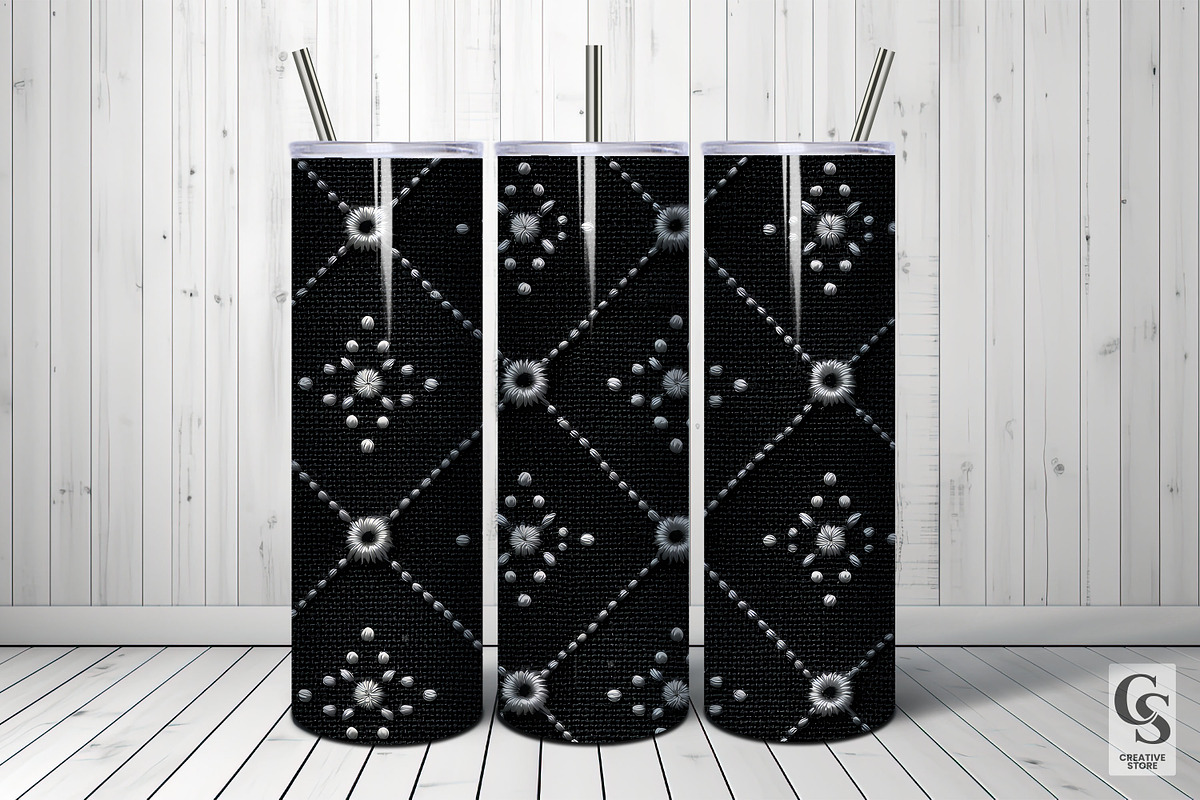 Silver Black Embroidery Patterns, a Pattern Graphic by Creative Store (Photo 5 of 5)