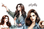 Trendy Girls Pointing Clipart Social, a Person Illustration by VM PARTYS  BY TAIRUMA (Thumbnail 8 of 10)