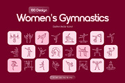 Women's Gymnastics Icons, an Outline Icon by Prosymbols (Thumbnail 1 of 6)